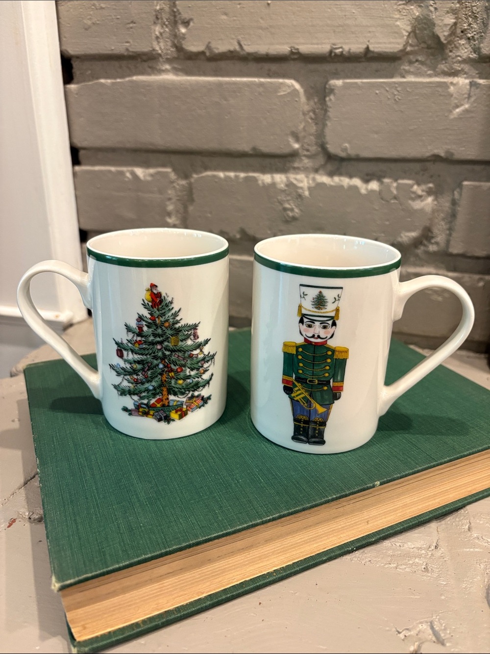 Spode Christmas Tree Nutcracker Mugs Set of 2